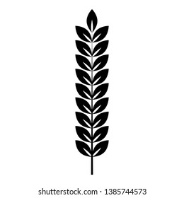 Spikelet of wheat Plant branch icon black color vector illustration flat style simple image