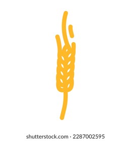 spikelet yellow wheat color icon vector. spikelet yellow wheat sign. isolated symbol illustration