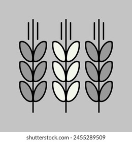 Spikelets and grains of wheat icon. Agriculture sign. Graph symbol for your web site design, logo, app, UI. Vector illustration, EPS10.