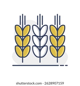 Espiguetas e grãos de trigo ícone isolado. Sinal de agricultura. Símbolo gráfico para o design, logotipo, aplicativo, interface do usuário do seu site. Ilustração vetorial, EPS10.