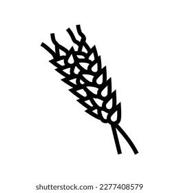 Spikelets reife Weizenlinie Symbol Vektorgrafik. Spikelets reife Weizenzeichen. isoliertes Kontursymbol