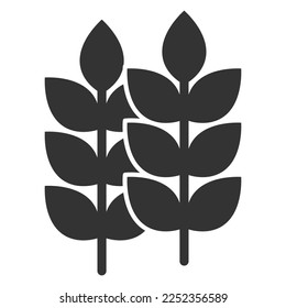 Spikelets of wheat - icon, illustration on white background, glyph style