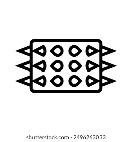 spikes accessories diy fashion handmade line icon vector. spikes accessories diy fashion handmade sign. isolated contour symbol black illustration