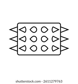 spikes accessories diy fashion handmade line icon vector. spikes accessories diy fashion handmade sign. isolated contour symbol black illustration