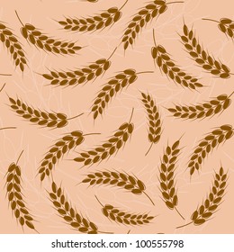 Spikes of wheat. Seamless pattern.
