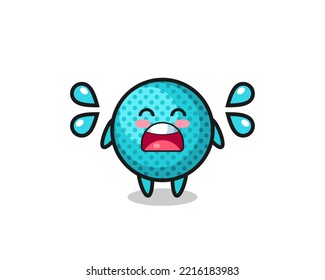 spiky ball cartoon illustration with crying gesture , cute design