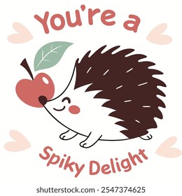 Spiky Delight: Hedgehog Love Vector Design