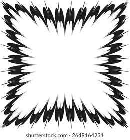 Padrão de quadro especial. Borda quadrada irregular. Abstract burst Vetor. Arte de borda dinâmica.