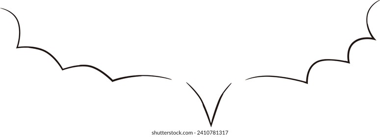 Spiky handwritten speech bubble frame, slim marker style
