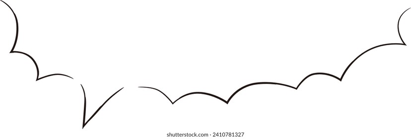 Spiky handwritten speech bubble frame, slim marker style
