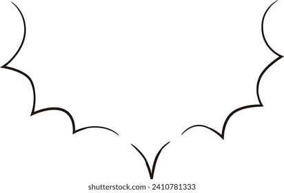 Spiky handwritten speech bubble frame, slim marker style
