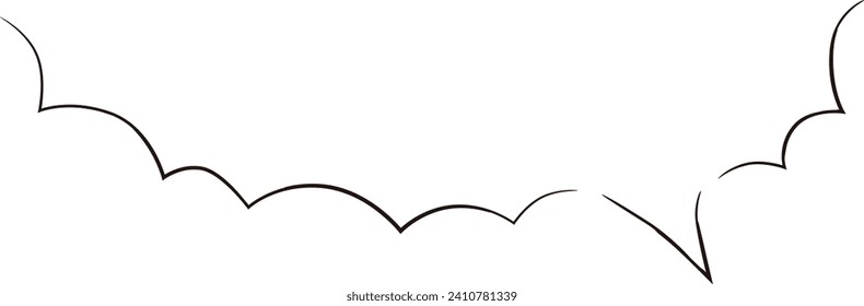 Spiky handwritten speech bubble frame, slim marker style
