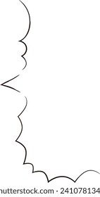 Spiky handwritten speech bubble frame, slim marker style
