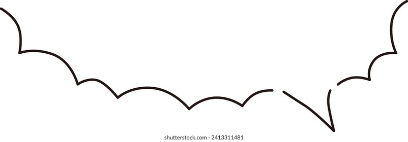 Spiky handwritten speech bubble frame, simple line style
