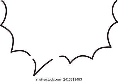 Spiky handwritten speech bubble frame, simple line style
