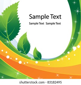 Spiky leaves on an amber background