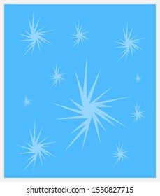 spiky patterns on a frozen window in winter concept of cold season object on a white background natural abstraction
