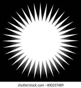 Spiky, pointed shape with blank space. abstract minimal monochrome graphics