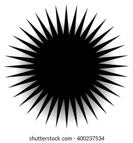 Spiky, pointed shape with blank space. abstract minimal monochrome graphics