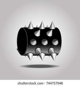 Spiky punk bracelet vector.