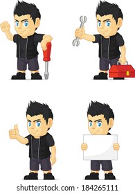 Spiky Rocker Boy Customizable Mascot 