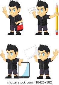 Spiky Rocker Boy Customizable Mascot 