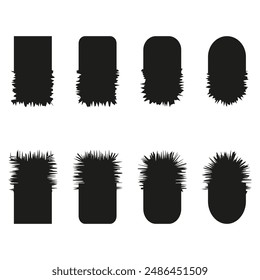 Spiky shape icons. Abstract black forms. Varied rounded designs. Vector illustration.