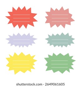 Spiky Shape Sticky Note Vector Illustration