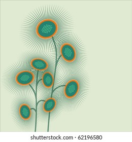 Spiky space flowers background design