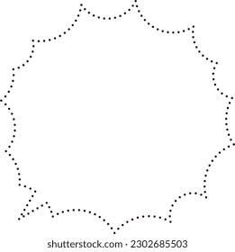 Spiky speech bubble Dotted line White paint