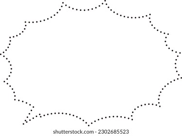 Spiky speech bubble Dotted line White paint