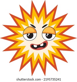 Spiky speech bubble with facial expression illustration