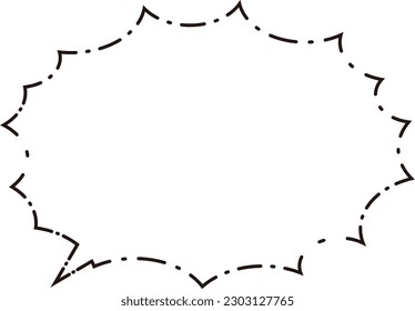 Spiky speech bubble, single-pointed line, painted white