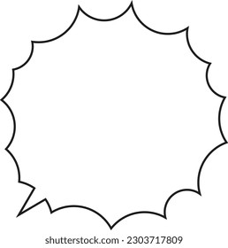 Spiky speech bubble Solid line Outline only