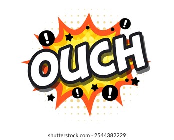 a spiky speech bubbles with text ouch. isolated Vector Illustration