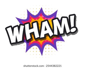 a spiky speech bubbles with text wham. isolated Vector Illustration