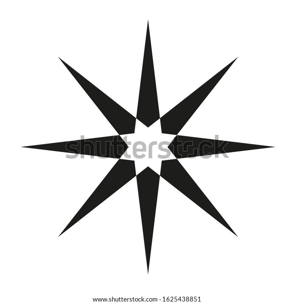 Spiky Star Icon Silhouette Flat Style Stock Vector (Royalty Free ...