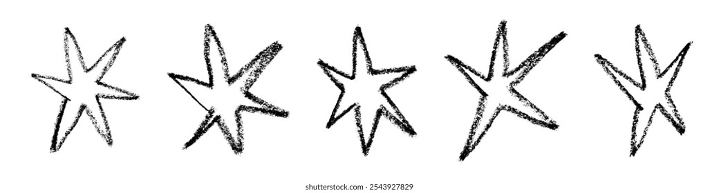 Spiky star scribble with irregular, pointy shape and abstract spark design. Sharp, random edges. Flat vector illustration isolated on white background.