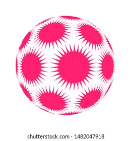 spiky stars ball in pop pink and white