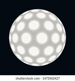 spiky stars ball in soft silver on black
