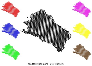 Spildra island (Kingdom of Norway) map vector illustration, scribble sketch Spitta map