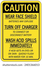 Spill clean up sign and labels
