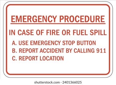 Spill clean up sign and labels
