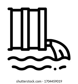 spill of harmful substances into water icon vector. spill of harmful substances into water sign. isolated contour symbol illustration