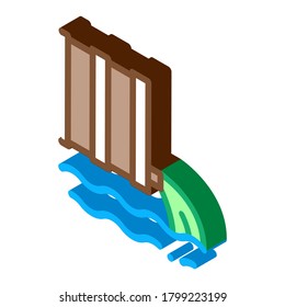 spill of harmful substances into water icon vector. isometric spill of harmful substances into water sign. color isolated symbol illustration
