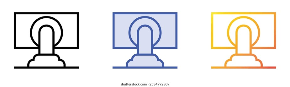 verschüttetes Symbol. Lineares, blaues Füllungs- und Farbverlauf-Design einzeln auf weißem Hintergrund