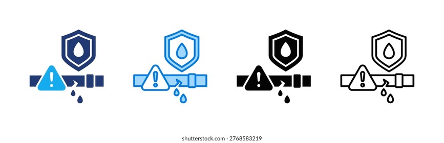 Spill Prevention icon sheet multiple style collection