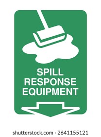 Spill Response Equipment Sign – Workplace Safety Notice, Hazard Cleanup Indicator, Emergency Spill Kit Location, Industrial Protection Symbol