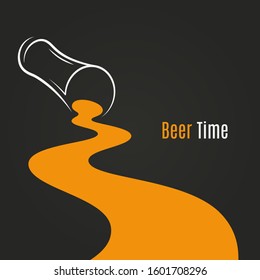 spilled beer glass design background