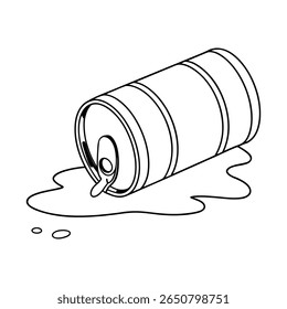 Spilled beverage can puddle liquid